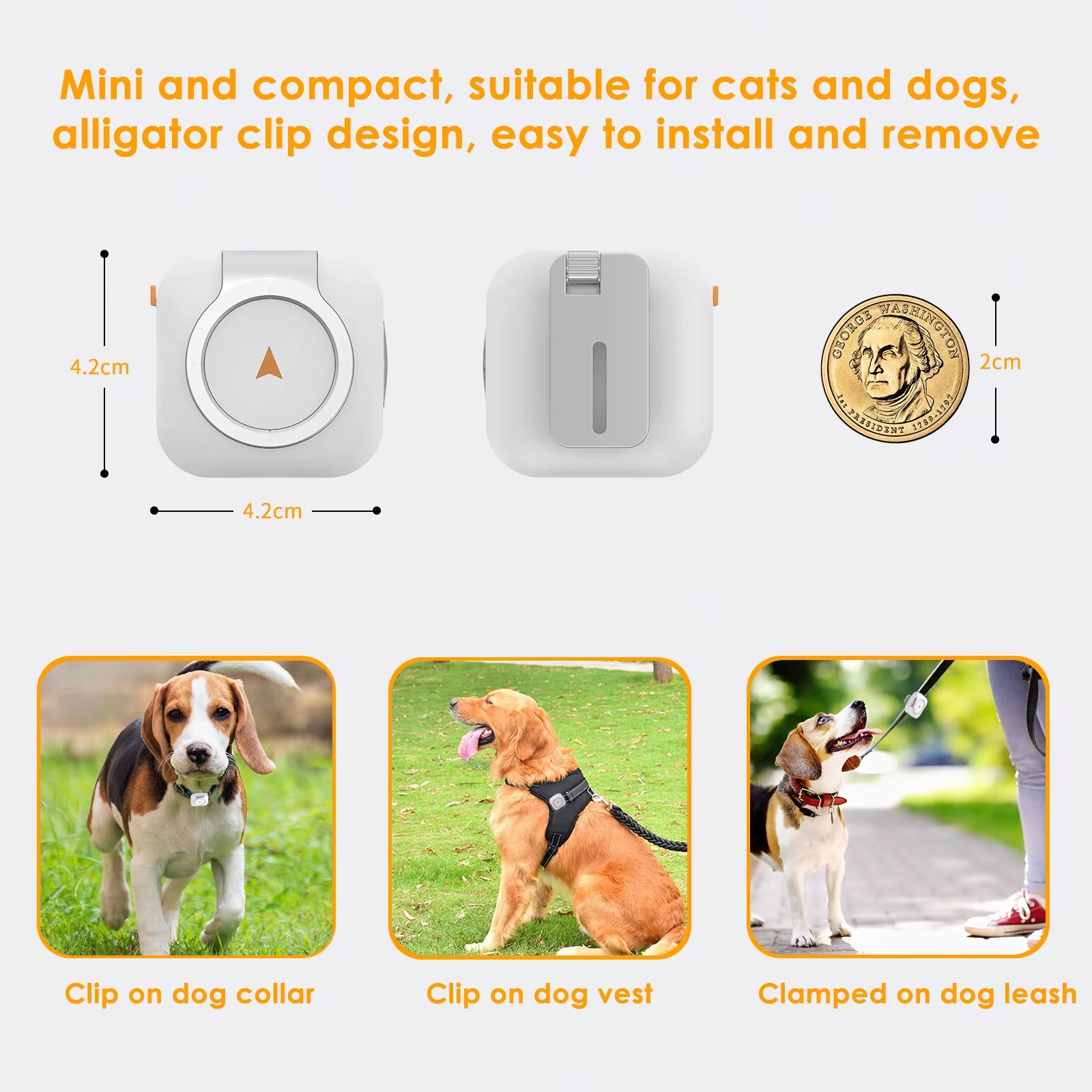Mini 4G GPS Tracker for Dogs Cats with Health Monitor GPS Dog Fence Waterproof Works with Any Collar Android Ios Universal