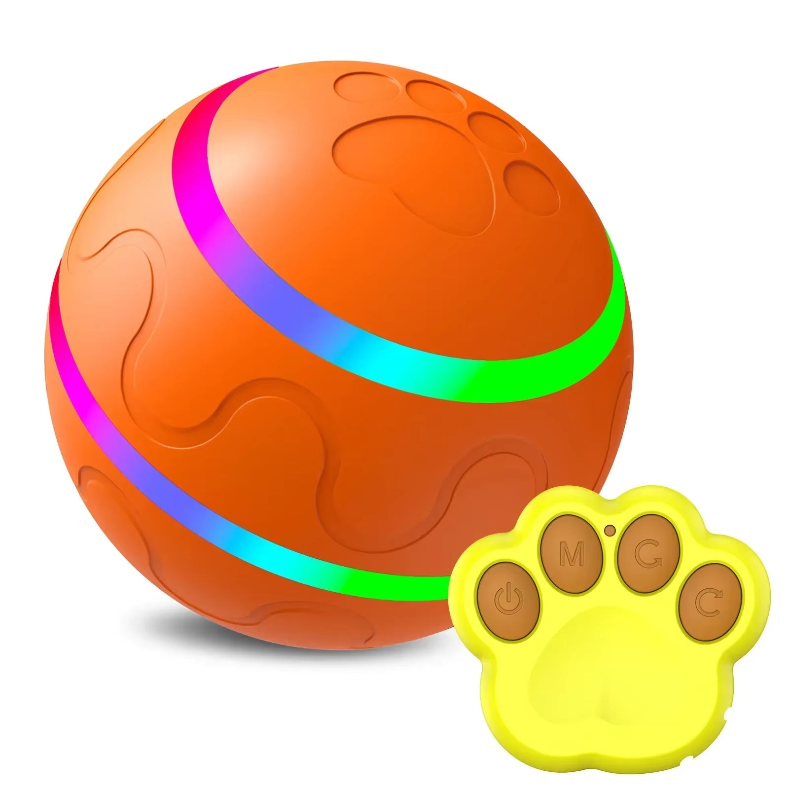 Dynamic Remote-Controlled LED Interactive Chew-Resistant Ball Toy for Energetic Puppies, Waterproof & Durable Design.