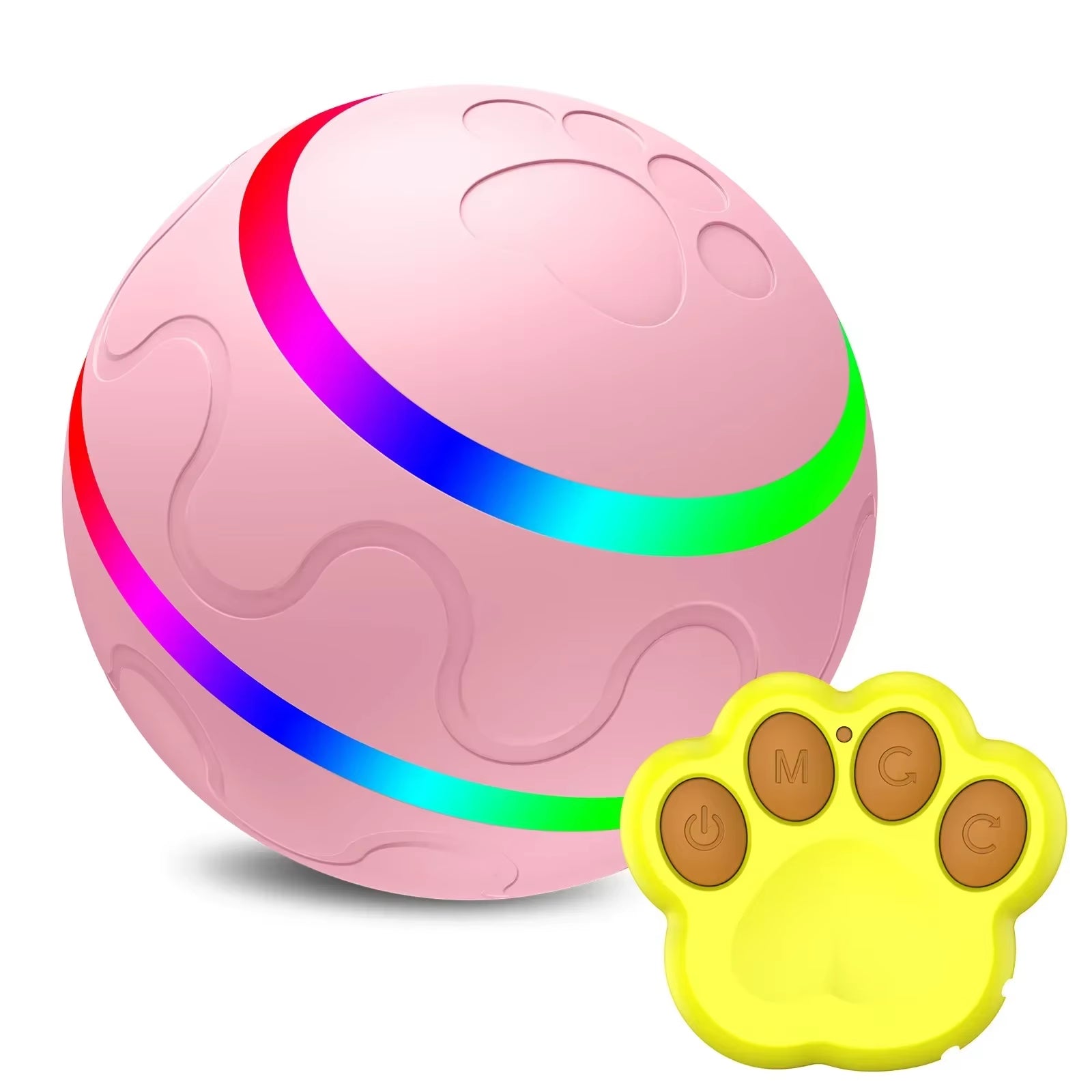 Dynamic Remote-Controlled LED Interactive Chew-Resistant Ball Toy for Energetic Puppies, Waterproof & Durable Design.
