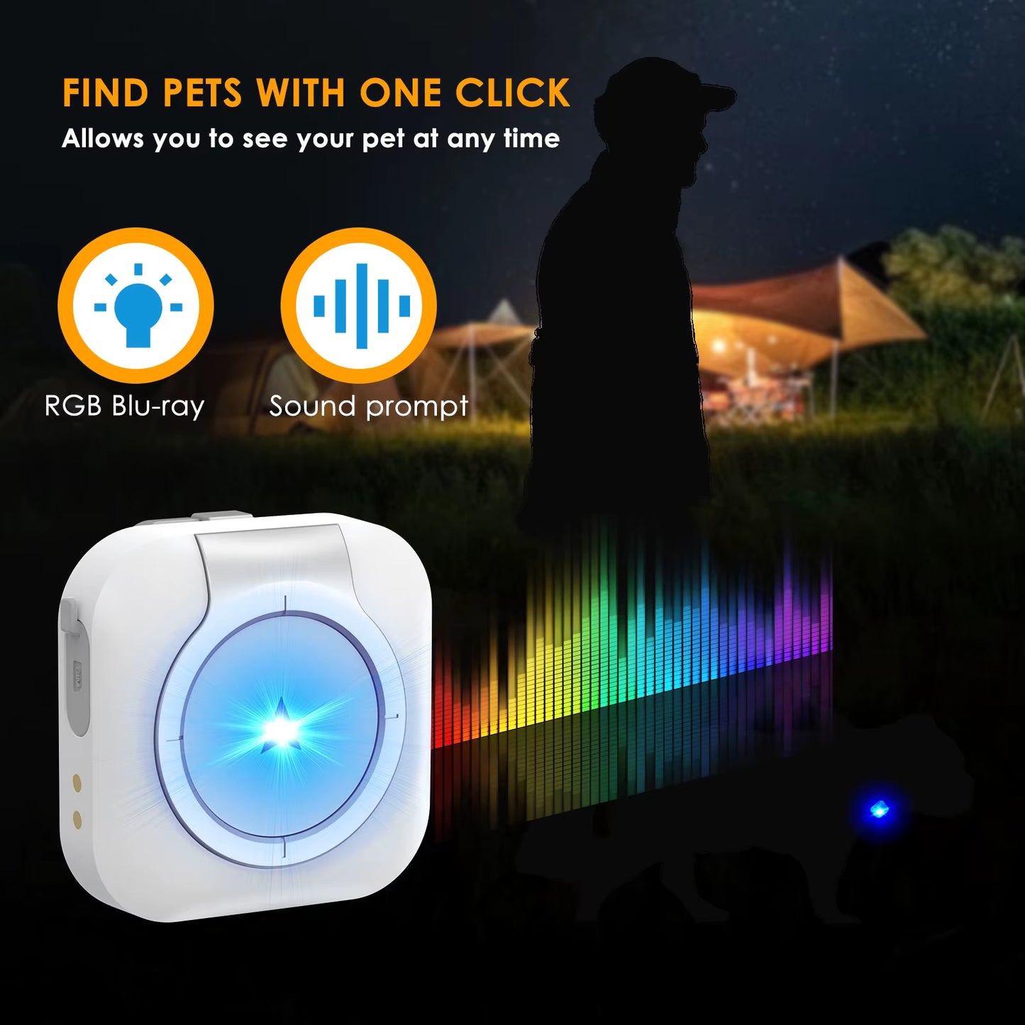 Mini 4G GPS Tracker for Dogs Cats with Health Monitor GPS Dog Fence Waterproof Works with Any Collar Android Ios Universal